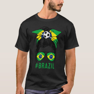 Chica Brazilië vlag Braziliaans meisje Pride Messy T-shirt