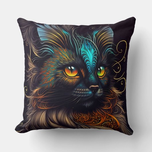Chica - Magnifique Coussin à lancer Chat Écaillé (Recto)