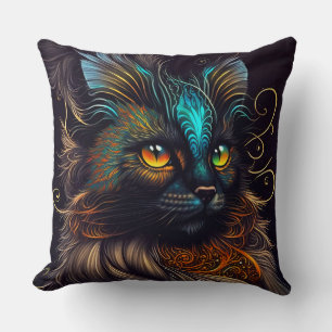 Chica - Magnifique Coussin Jeté Chat Écaillé