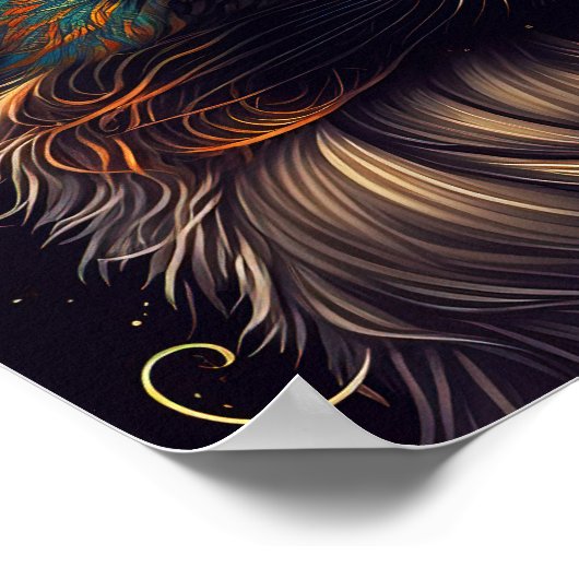 Chica - Mooie schildpad schelp kat poster kunst (Hoek)