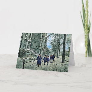 Chicago 1898 Children in Winter Snow Lincoln Park Feestdagen Kaart