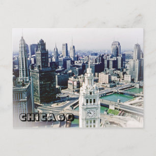 CHICAGO 1954 SKYLINE WEST VAN DE DRIEBOOMHOOGTE BRIEFKAART