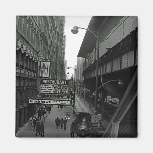 Chicago 1960 Blackhawk Restaurant Sign Street Magneet (Voorkant)