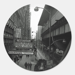 Chicago 1960 Blackhawk Restaurant Sign Street Ronde Sticker