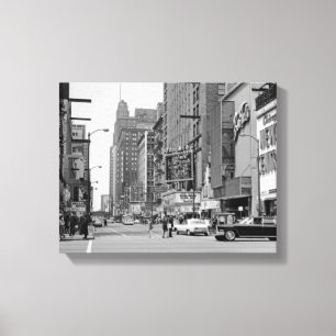 Chicago 1960's Randolph St Oriental Theater Photo Canvas Afdruk