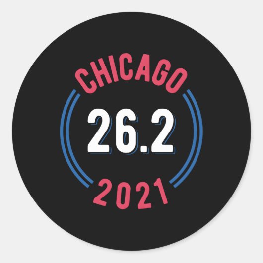 Chicago 2021 Marathon 262 Ronde Sticker (Voorkant)
