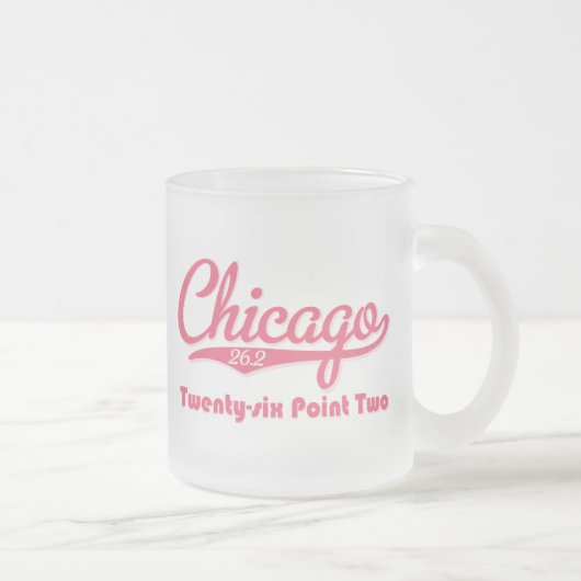 Chicago 26.2 Roze marathon Mok glas (Rechts)