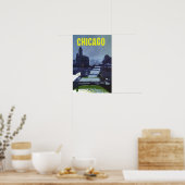 Chicago. Affiche de voyage de style rétro (Cuisine)