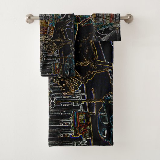 CHICAGO ART INSTITUTE LIONS MICHIGAN AVE NEON 1930 BAD HANDDOEK (Insitu)