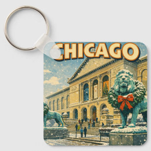 Chicago Art Institute winterposter Sleutelhanger