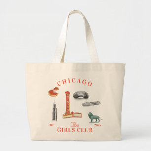 Chicago Bachelorette Meisjes Club Grote Tote Bag