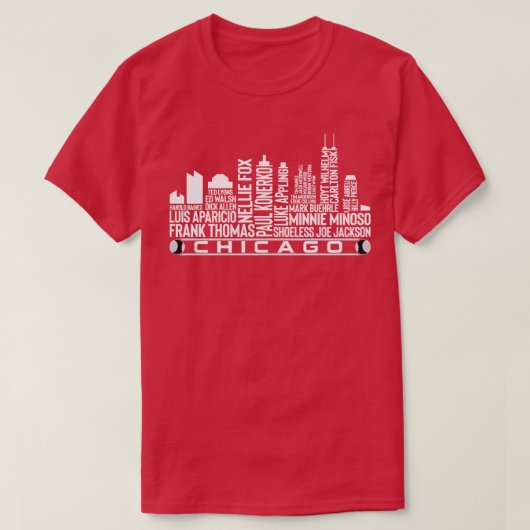 Chicago Baseball Team All Time Legends Chicago Cit T-shirt (Design voorkant)