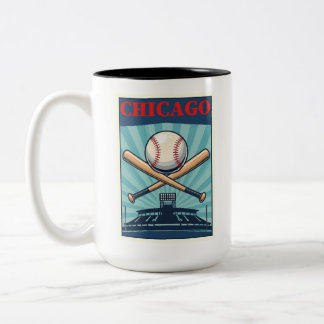 Chicago Baseball-thema Koffiekopje Tweekleurige Koffiemok