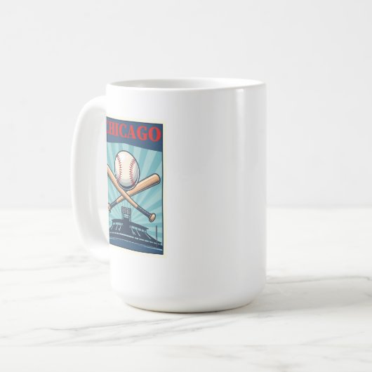 Chicago Baseball Theme Café Mug (Devant gauche)