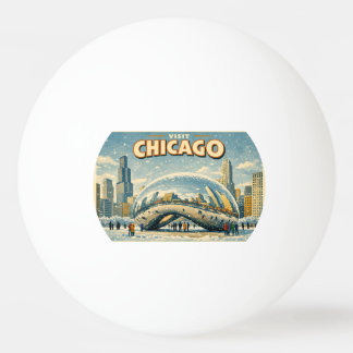 Chicago Bean in Winter ping pong ball