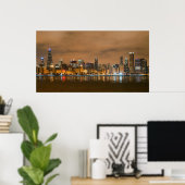 Chicago Beren Skyline Poster (Thuiskantoor)