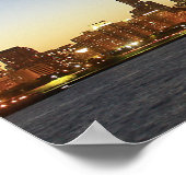 Chicago bij nacht poster (Hoek)