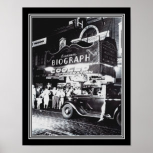 Chicago Biograaf Theater ca.1934 B&W Poster