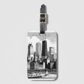 Chicago Black White Bagagelabel (Voorkant (verticaal))