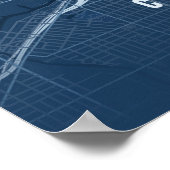 Chicago Blau Kaart Print Muurkunst Poster Cadeaubo (Hoek)