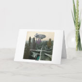 CHICAGO BLIMP OVER CITY COMIC BIRTHDAY PIC KAART (Achterkant)