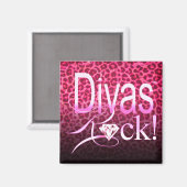 CHICAGO BLING - Luipaard "Divas Rock!" Magneet (Voorkant / Achterkant)