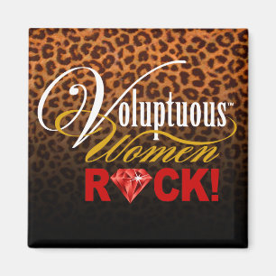 CHICAGO BLING - Luipaard "Voluptuous Women Rock!" Magneet