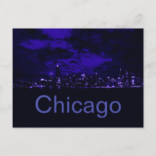 Chicago Blue Skyline Briefkaart