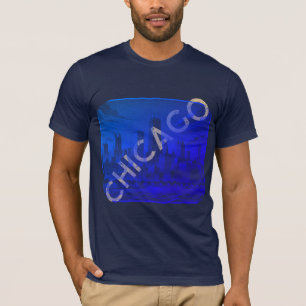 Chicago Blue Tan Name Graphic T-Shirt