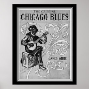"Chicago Blues" 1915 — Muziek voor vellen 16x20 af Poster