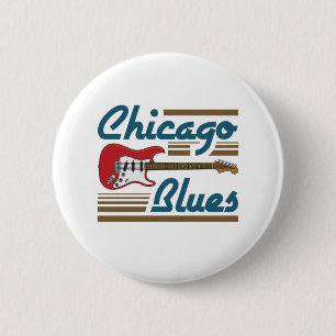 Chicago Blues Musician Guitar Ronde Button 5,7 Cm
