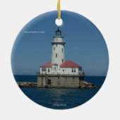Chicago Breakwater Light 2-zijdig versiering Keramisch Ornament (Achterkant)