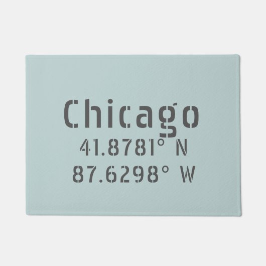 Chicago Breedtegraad Lengtegraad Deurmat (Voorkant)