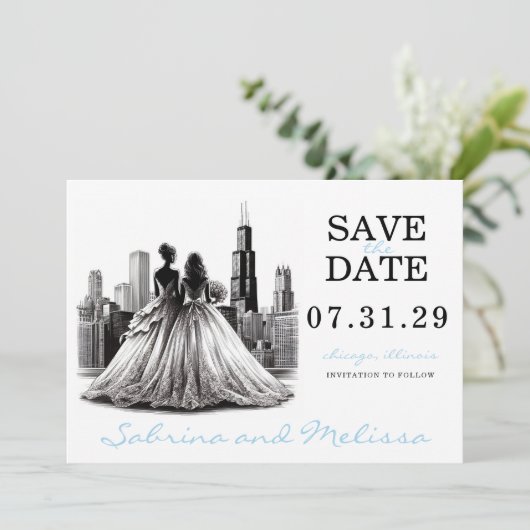Chicago Brides Save The Date (Staand voorkant)