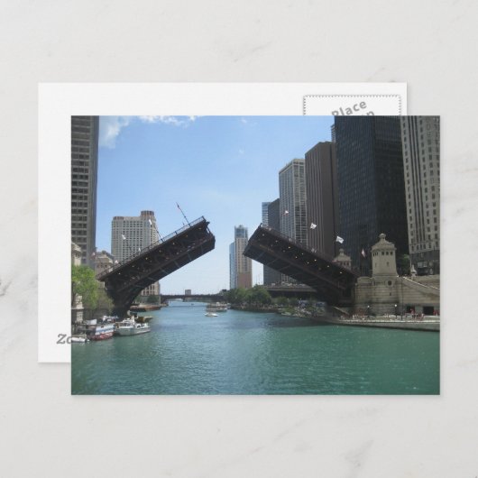 Chicago Bridge en River Briefkaart (Voorkant / Achterkant)