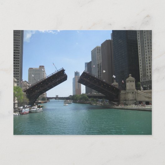 Chicago Bridge en River Briefkaart (Voorkant)