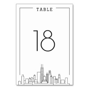 Chicago bruiloft   Tabelnummer Kaart