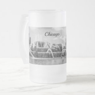 Chicago Buckingham Grayscale Frosted Glass Beer Mu Matglas Bierpul
