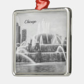 Chicago Buckingham Grayscale Metal Ornament (Links)