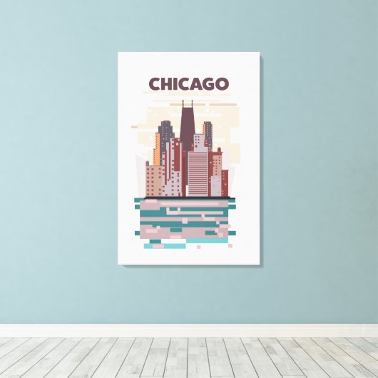 Chicago Canvas Afdruk (Insitu (Houten vloer))