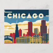 Chicago Charm: een retro glimp van de winderige st Briefkaart (Voorkant)