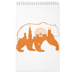 Chicago City Apparel Downtown Walking Beer Silhoue Kalender