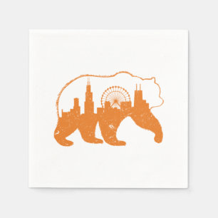 Chicago City Apparel Downtown Walking Beer Silhoue Servet