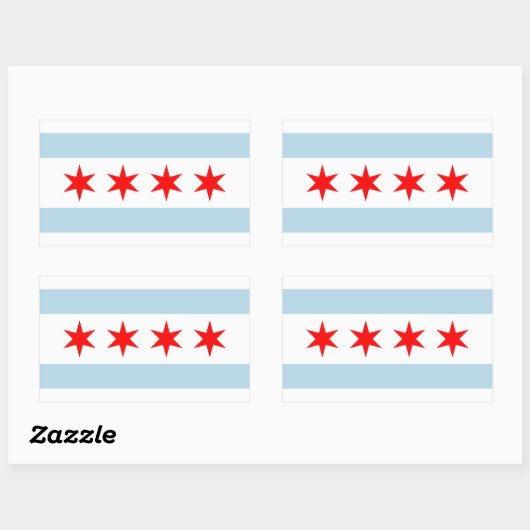 Chicago city flag custom stickers (Feuille)