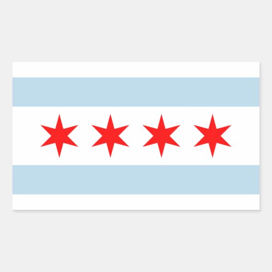 Chicago city flag custom stickers (Voorkant)