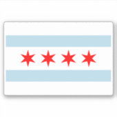Chicago city flag custom vinyl sticker (Devant)