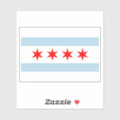Chicago city flag custom vinyl sticker (Feuille)