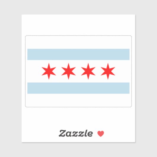 Chicago city flag custom vinyl sticker (Feuille)