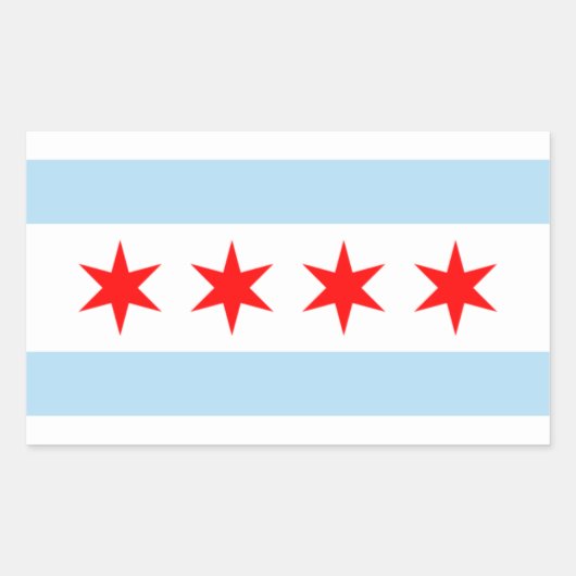 Chicago City Flag Rectangle Sticker (Voorkant)