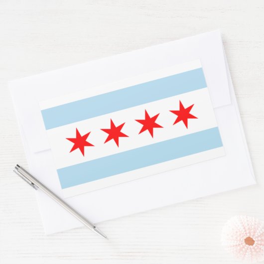 Chicago City Flag Rectangle Sticker (Envelop)